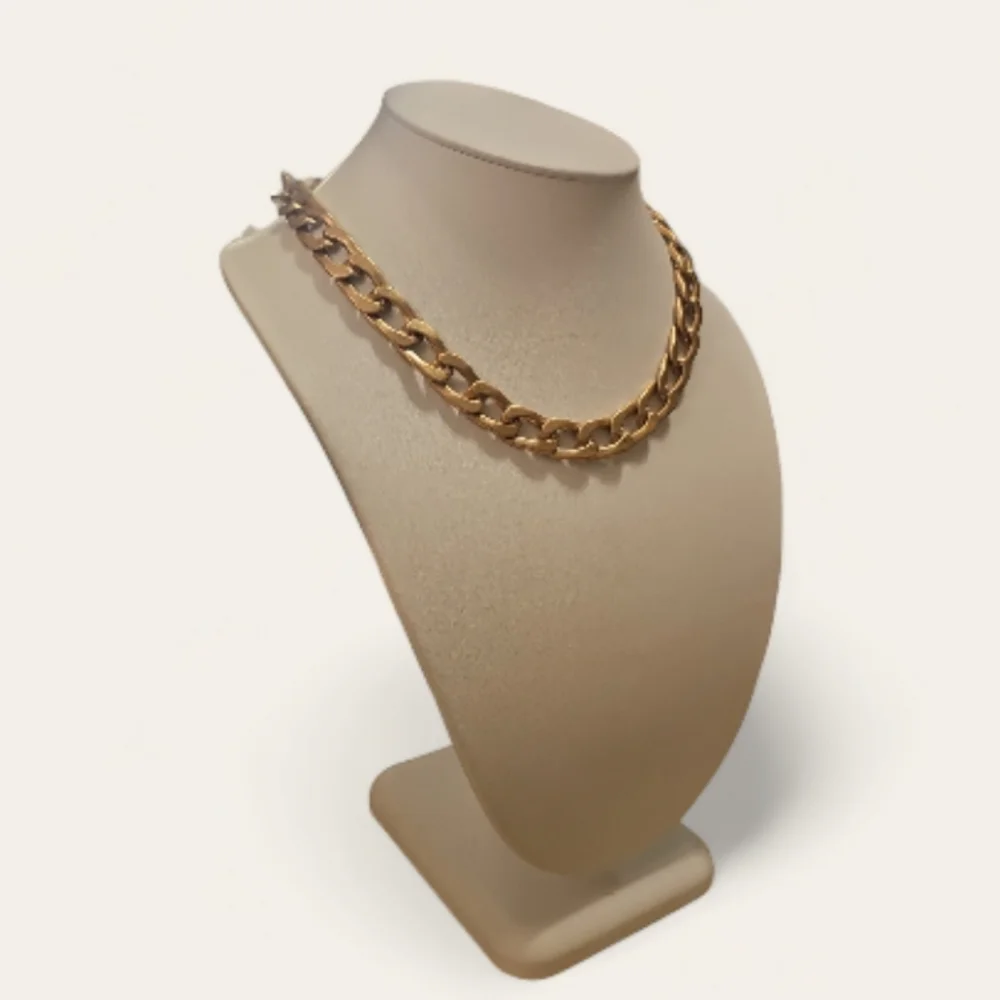 Chunky Gold Flat Chain Necklace, Bling Drip Thick Chain.